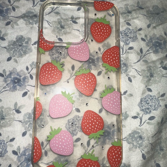 Colorful Strawberry Pattern Clear Phone Case - Picture 1 of 1